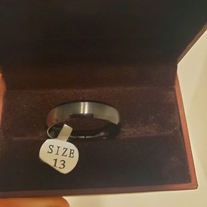 Men's Ring 6mm Matte Brushed Black Titanium